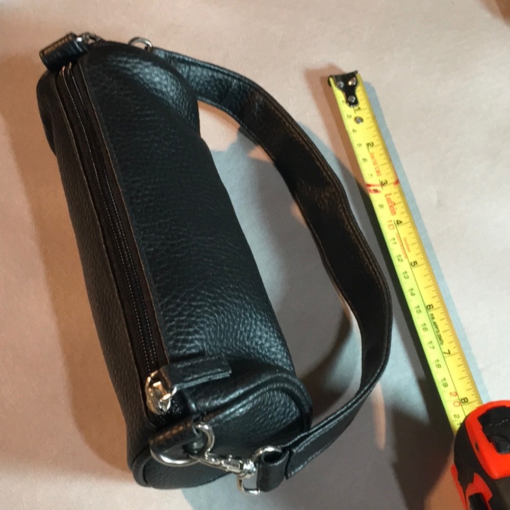 Small Black Leather Feel Bag, NWOT  w Handle